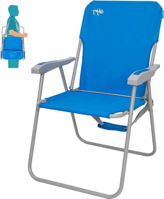 Opvouwbare strandstoel - lichtgewicht draagbare stoel - hoge rug - outdoor camping strand tuin vissen van Leesion