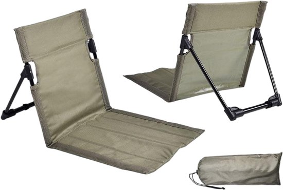 Opvouwbare Strandstoel - Lounge Stoel - Outdoor Ontspanning - Verstelbare Rugleuning - 68 x 39.5 cm - Groen Aluminium