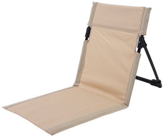 Opvouwbare strandstoel - strandstoel - strandmat met rugleuning - Verstelbare rugleuning - Gebroken wit