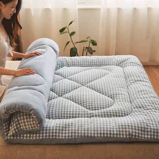 Opvouwbare Tatami Mat - Futonmatras Vloermat - Comfortabel Slapen - Meerlaagse Vulling - 90x200 cm - Grijs
