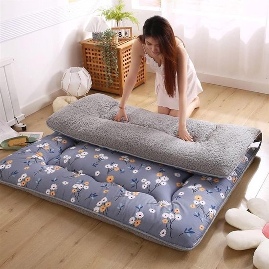 Opvouwbare Tatami Mat - Japanse Vloermatras Futon - Flexibele Slaapoplossing - Dubbelzijdig Stofontwerp - 180x200cm - Flower