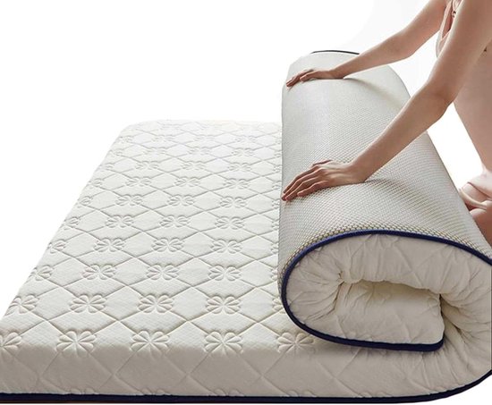 Opvouwbare Tatami Mat - Japanse Vloermatras Futon - Ruimte Besparen - Draagbaar en Compact - 150 x 200 cm - Wit van Merkloos