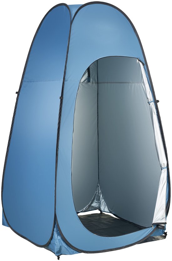 Opvouwbare Tent (1219x1219x2134 mm) Waterdichte Privétent met Omkleedruimte, Inclusief Haringen, Touwen, Draagtas en Ophangtas, Gemaakt van 190t Polyester voor Kamperen, Strand en Vissen, Blauw