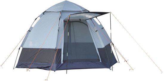 Opvouwbare Tent voor 2-3 Personen - 260x260x150 cm Zwart en Grijs - Waterdicht - UV-Bestendig - Draagtas en Accessoires Inclusief van Merkloos