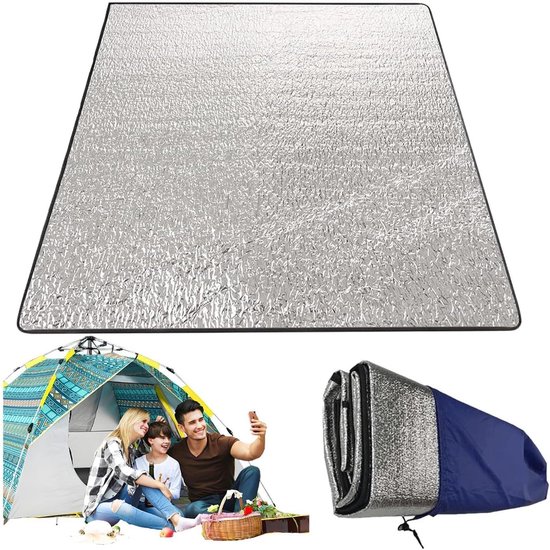 Opvouwbare tentmat voor camping en yoga - isolatiemat van 200 x 200 cm, ultralichtgewicht van Merkloos