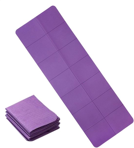 Opvouwbare Trainingsmat - Dubbelzijdige Yogamat - Thuis Sporten - Antislip Ontwerp - 183x61 cm - Paars