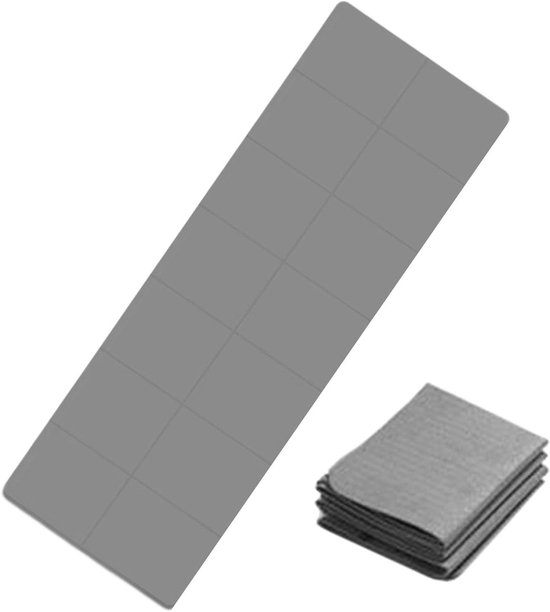 Opvouwbare Trainingsmat - Yoga Mat - Thuis Sporten - Dubbelzijdig Antislip - 183 x 61 cm - Grijs