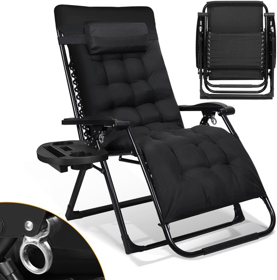 Opvouwbare Tuinstoelen Ligstoel Tuin 90°-170° Verstelbaar Textiel van Merkloos