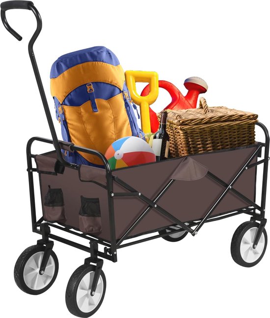 Opvouwbare tuinwagen met 360 graden draaibare wielen - 100 kg gewichtscapaciteit van VONROC