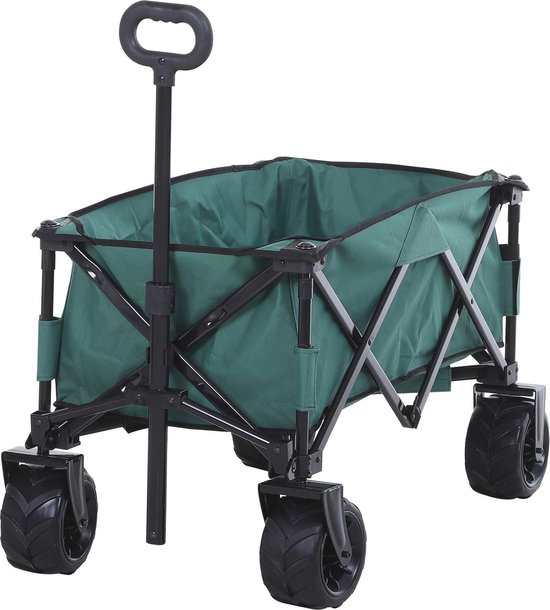 Opvouwbare Tuinwagen met Verstelbare Handgreep en 360° Wielen - 20 kg Capaciteit van Merkloos