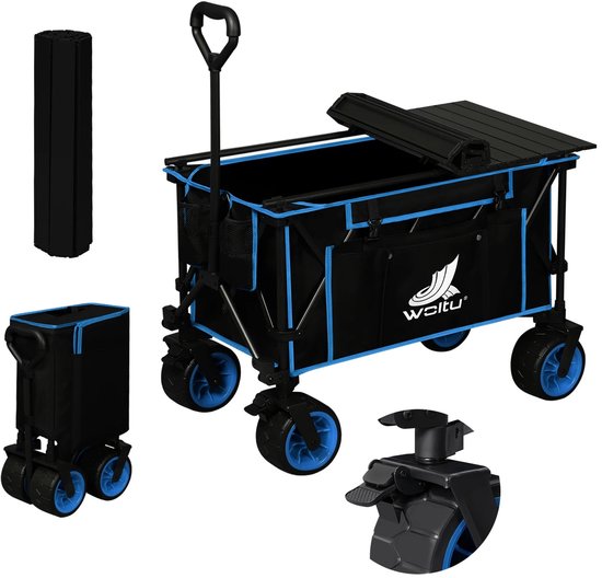Opvouwbare Tuinwagen - Tuinwagen - Bolderkar - Kruiwagen - Kar - Bolderwagen - Transportkar - Tuinkar - Tuintrolley - Tuin - Huis - Trolley - Kamperen - Survival - Outside - Strandwagen