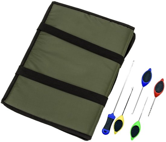 Opvouwbare vismat met elastische draagriem voor vissers van alle niveaus met aas naald visgereedschap, karper landingsmat, 80 × 35 × 1 cm van Merkloos