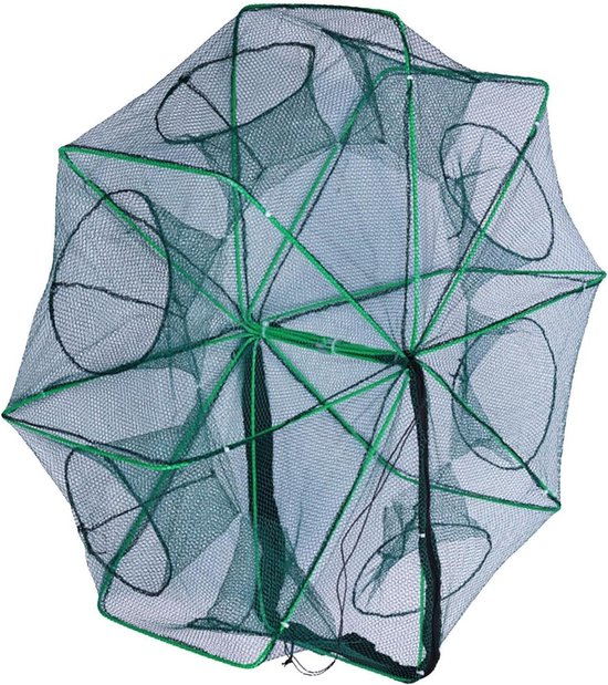 Opvouwbare visval - Krabbenval aasnet - Vis vangen - Automatisch opklapmechanisme - 72 x 28 cm - Zwart