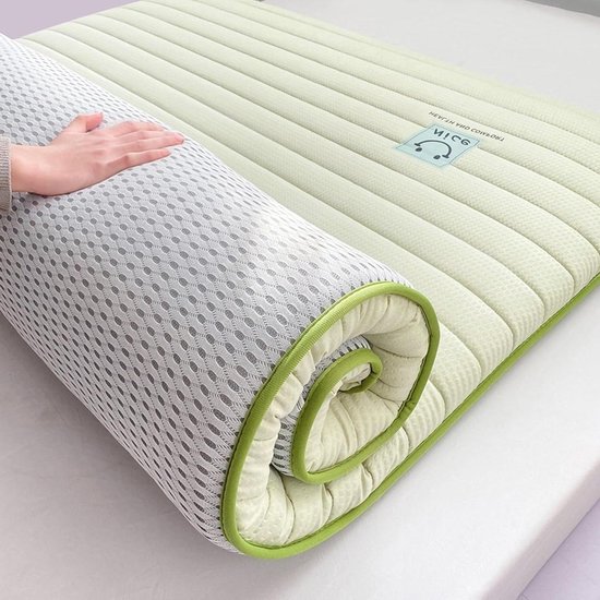 Opvouwbare Vloermatras - Draagbare Futon Mat - Comfortabel Slapen - Gelijkmatige Gewichtverdeling - 190x90x8cm - Groen