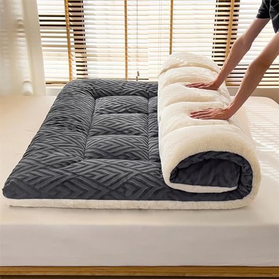 Opvouwbare Vloermatras - Futon Matras Tatami - Comfortabel Slapen - Ruimtebesparend Ontwerp - Full Size - Grijs