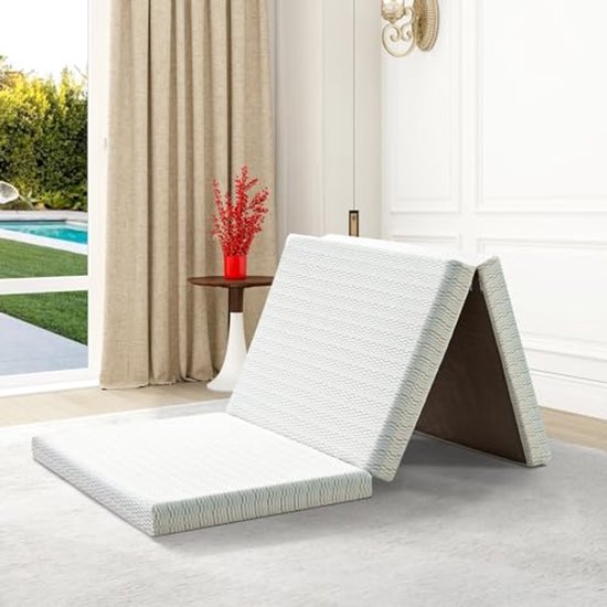 Opvouwbare Vouwmatras - Drievoudig Traagschuimmatras met Wasbare Hoes voor Yoga en Kamperen van Merkloos