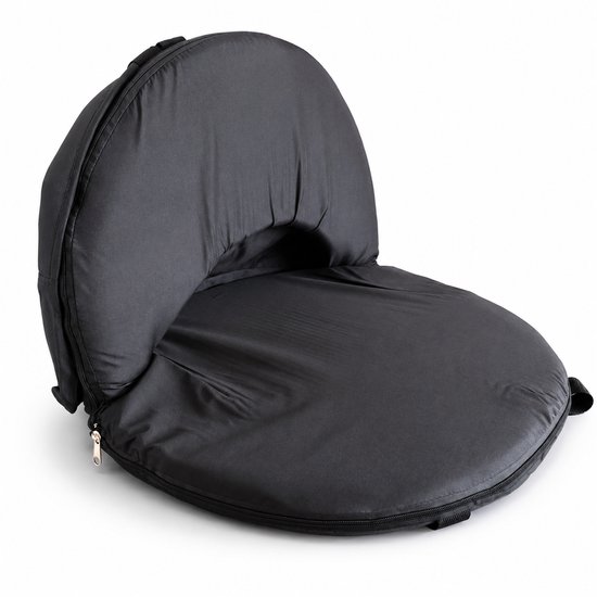 Opvouwbare Vouwstoel met Rugleuning – 5 Standen Verstelbaar – Zitstoel – Meditatiestoel – Strandstoel – Campingstoel – Zwart