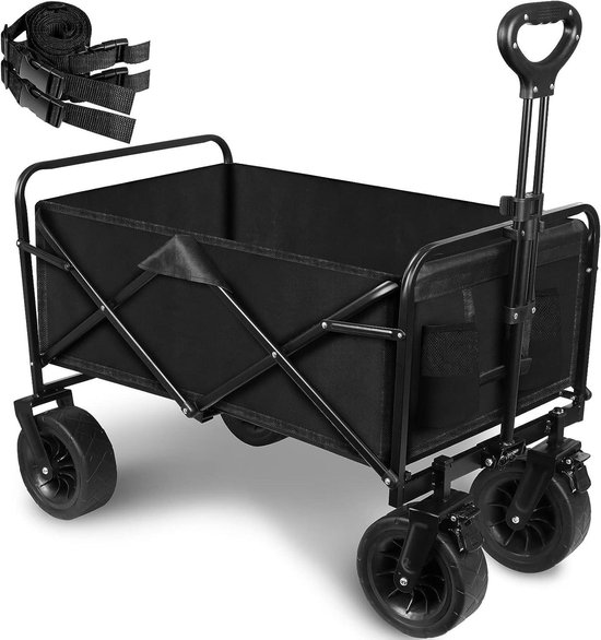 Opvouwbare wagen met grote capaciteit - strandwagen voor kamperen, sport en winkelen van Merkloos