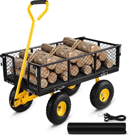 Opvouwbare Wagen Tuin Wagen Transportwagen Strandkar Handkar 408kg Apparatuurwagen Tuinwagen Apparatuurwagen Handwagen 96x51x22cm van Sekey