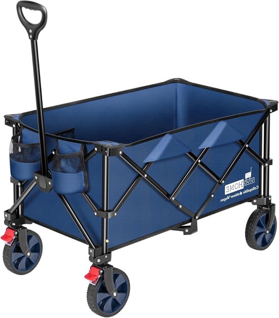 Opvouwbare Wagon 300LBS Heavy Duty Opvouwbare Utility Tuin Cart Opvouwbare Strandwagens Grote Capaciteit voor Camping Picknick - Blauw 200L van Merkloos
