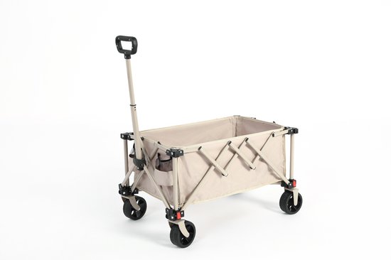 Opvouwbare Wagon - All Terrain Wielen - Zware Tuinwagen - Verstelbare Handgrepen - Outdoor Gebruik - Beige van Merkloos