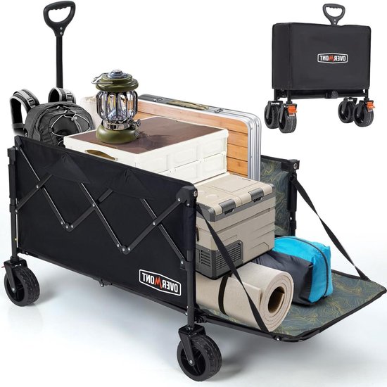 Opvouwbare Wagon Cart voor Outdoor Activiteiten - 200L Capaciteit - Heavy Duty Opvouwbare Utility Wagon met Grote Wielen - Ideaal voor Camping, Sport, Tuin en Strand - Draagvermogen 300 lbs Bolderkar van Sekey