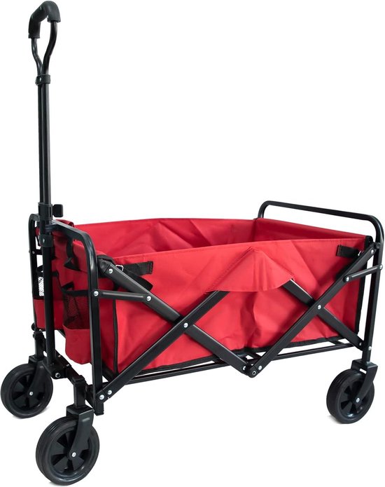 Opvouwbare Wagon Multifunctioneel Rood met Universele Wielen voor Tuin en Sport van Husky