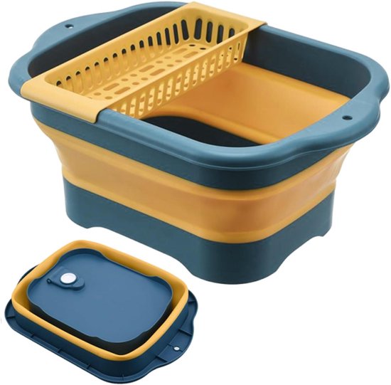 Opvouwbare Wasbak - Camping Afvoerbak - Kamperen Keuken - Geïntegreerde Zeef - 426 cm - Grijs