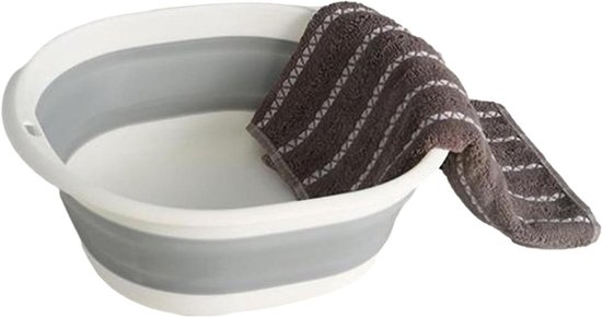 Opvouwbare Waskuip - Camping Spoelbak - Buitenactiviteiten - Ruimtebesparend Opvouwbaar - 31 cm - Grijs