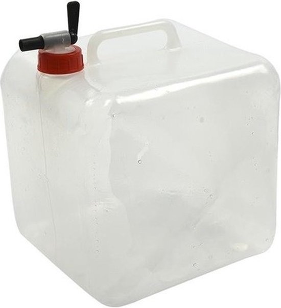 Opvouwbare watertank / jerrycan 10 liter - waterreservoir voor de camping / picknick van Merkloos