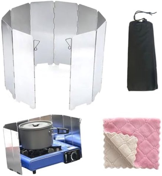 Opvouwbare Windbescherming voor Campingkooktoestel - Lichtgewicht en Efficiënt van Merkloos