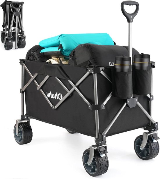 Opvouwbare XXL bolderkar met remmen - 200 l/200 kg belastbaarheid - strandwagen voor tuin en camping van Sekey