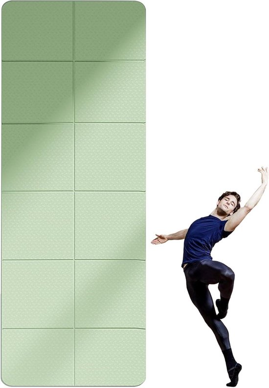Opvouwbare yogamat, opvouwbare trainingsmat, lichte dunne mat, 183 x 61 x 0,2 cm, grote trainingsmat voor yoga, pilates, stretching, vloer- en fitnesstraining