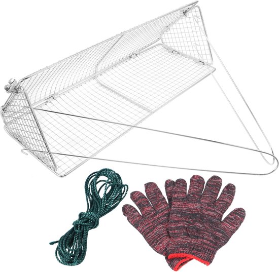 Opvouwbare Zandzeef - Strand Zeef Net - Strand Schoonmaken - Roestvrij Staal - 50x20x19 cm - Zilver