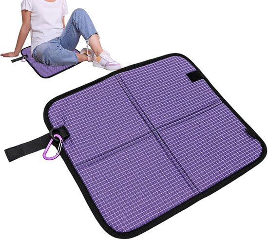 Opvouwbare Zitmat - Dikke Vloermat - Buitenactiviteiten Comfort - Waterdicht Hittebestendig - 35 x 31 cm - Wisteria Paars