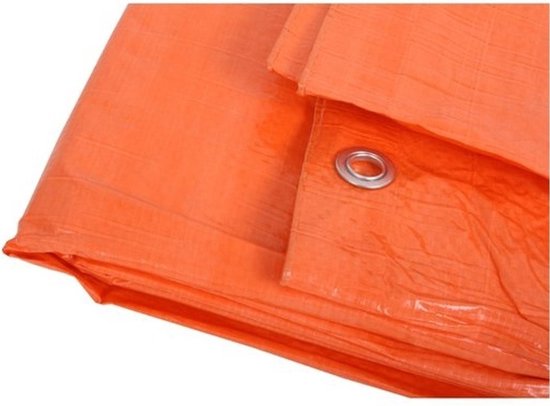 Oranje afdekzeil / dekzeil - 4 x 6 meter - dekkleed / zeil van Perel