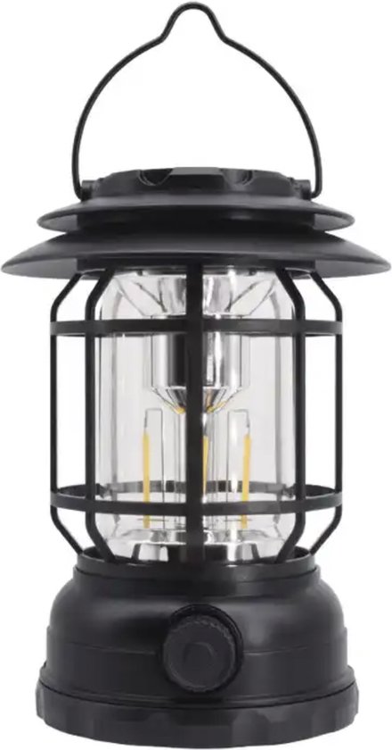 Orion Store - Multifunctionele Oplaadbare Bluetooth Campinglamp , kamperen, klimmen, picknicken, dimbare multifunctionele tentlamp, LED-verlichting, Bluetooth-audiofunctie en een USB-oplaaduitgang , 1200mAh batterij, 115mm*115mm*160 mm. Zwart van Orion