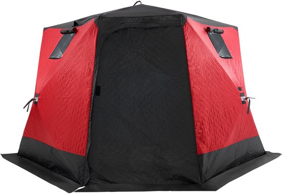 Ourdoor Portable Ice Shelter 6-8 persoons Pop-Up ijsvissen Shanty Tent, 50 Sq Ft, geïsoleerd, 130 “x130”