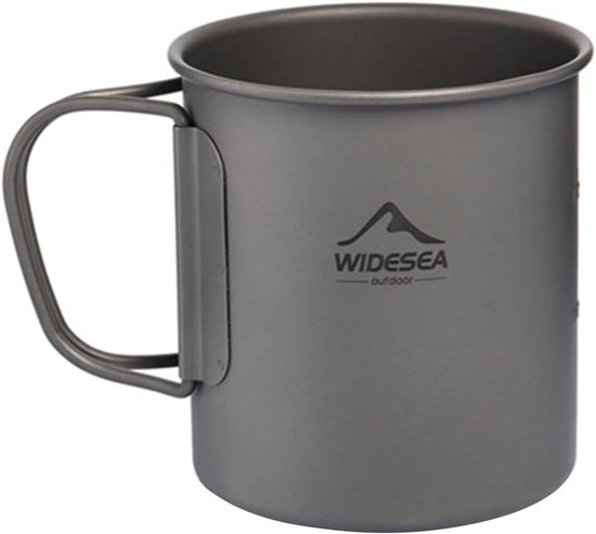 Outdoor Beker - Titanium Mok - Kamperen en Hiken - Lichtgewicht en Duurzaam - 300 ml - Grijs