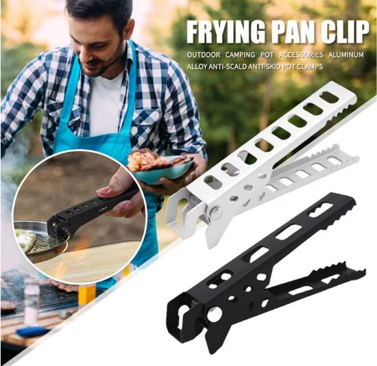 Outdoor Camping Anti-Scald Pot Pan Kom Grijper - Zwart - Wandelen Picknick Barbecue Kookgerei Anti-Hot Handvat Houder Clip Klem