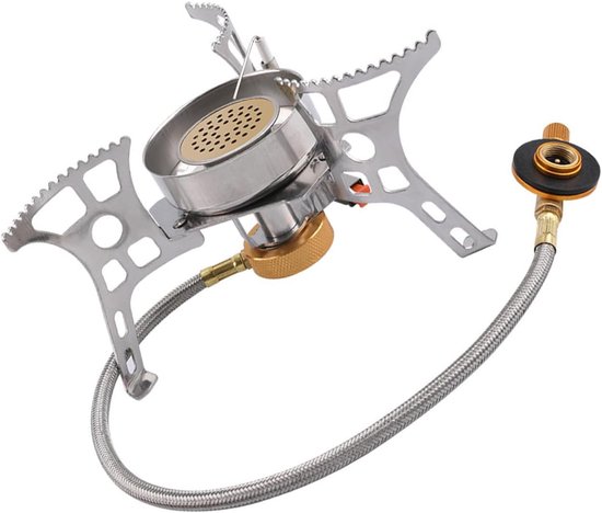 Outdoor Camping Brander - Mini Stove Lichtgewicht - Wandelen Reizen - Windbestendig Ontsteking - 15.5 x 8.3 cm - Zilver
