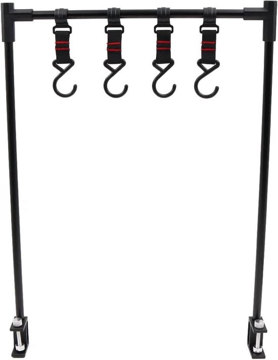Outdoor Camping Desktop Opslag Rack Hanger Opvouwbare BBQ Picnic Hangtafel Plank Afneembare Multifunctionele Tafelhouder Aluminium Hanger Plank Lamp Ondersteuning met Haken camping table van OutDoor
