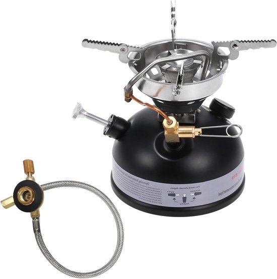 Outdoor Camping Gasbrander - Draagbare Kooktoestel - Buiten Koken - Krachtige Prestaties - Compact Ontwerp - Zwart