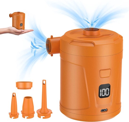 Outdoor camping kleine elektrische laadpomp home car draagbare elektrische laadpomp, oranje kleur van Merkloos