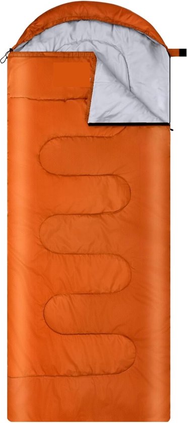Outdoor Camping Slaapzak: 3-4 Seizoenen Zomerslaapzak Winterslaapzak Klein opgevouwen Draagbaar Ultralicht 1,7 kg Volledige vulling Volwassen - Oranje van Merkloos