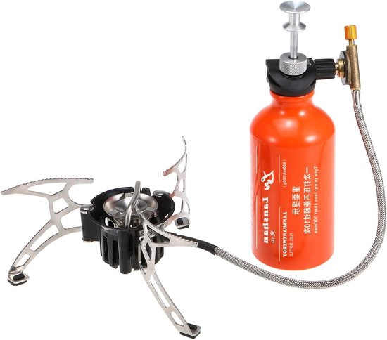 Outdoor Camping Stove - Draagbare Kookbrander - Kamperen Koken - Hoge Warmte Efficiëntie - 500ml Fles - Zilver