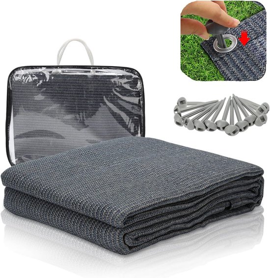 Outdoor Camping Tapijt Voortent 250x400 cm - Ademend, Antislip en Wasbaar Grondzeil
