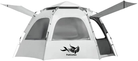 Outdoor Camping Tent - Gemakkelijk Pop-Up Tent - familietent - Draagbare Outdoor Wandelrugzak - winddicht3-4 Persoons - dakraam en 2 deuren met palen