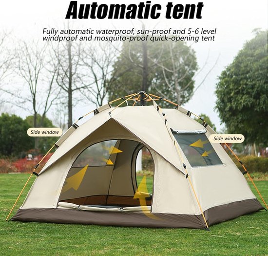 Outdoor-campingtent, snel te openen zonneweringtent, automatische, waterdichte, snel te openen tent voor terras, picknick, camping en meer van Merkloos