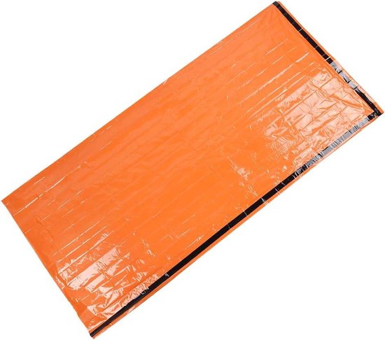 Outdoor Emergency Sleeping Bag Keep Warm Moisture-proof Mummy Sleeping Bag with Camping Mat Orange van Merkloos